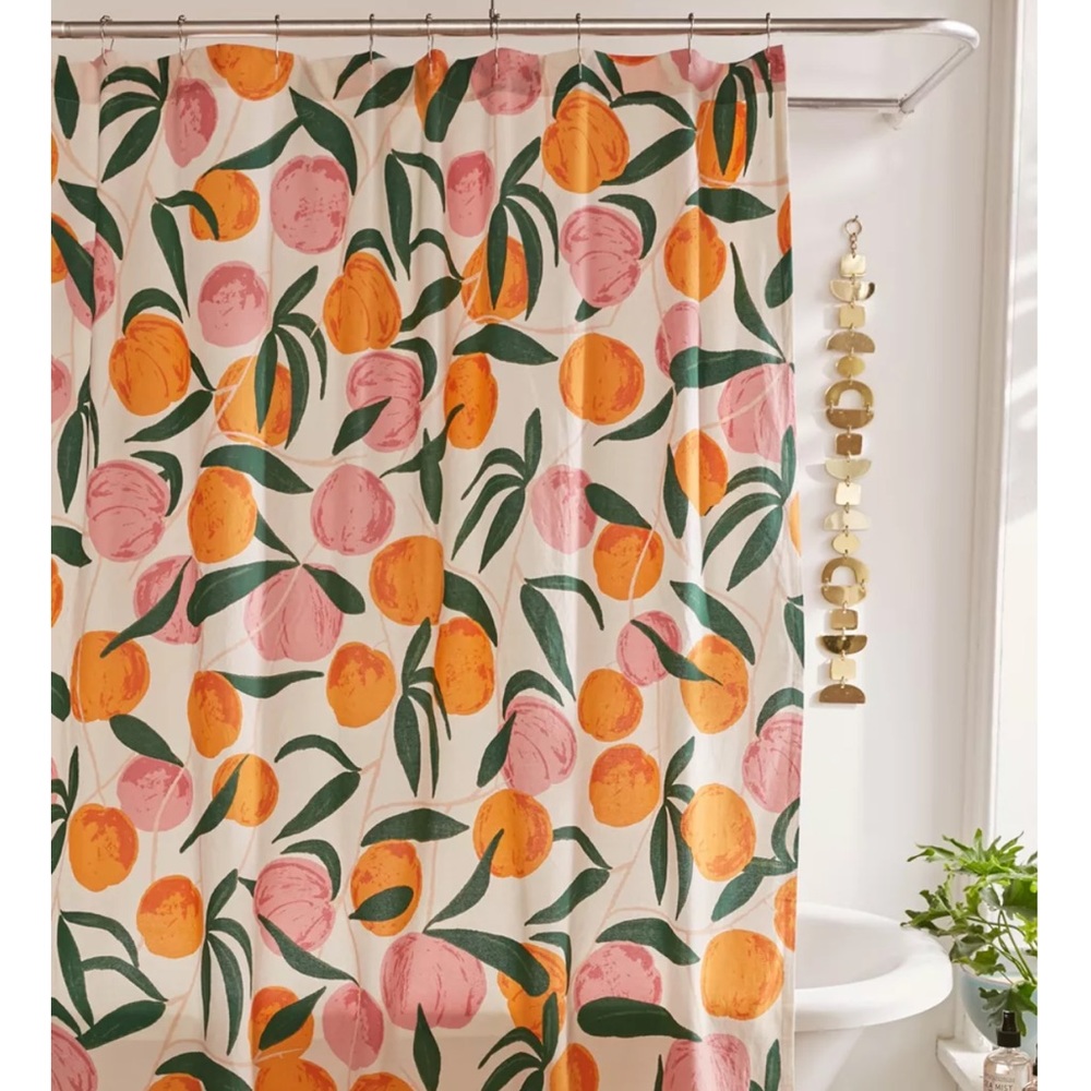 Allover Fruits Patterned Shower Curtain Urban Outfitters